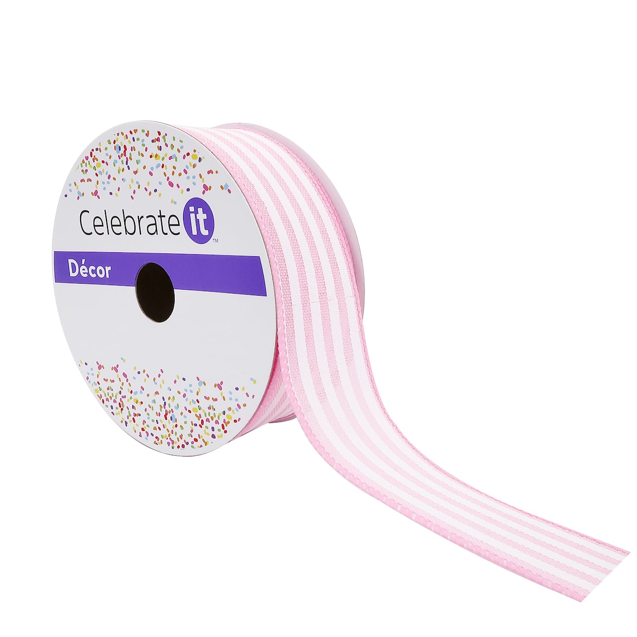 12 Pack: 1.5" x 10yd. Faux Linen Wired Thin Striped Ribbon by Celebrate It® Specialty